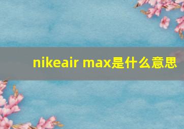 nikeair max是什么意思